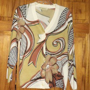 T.C.FASHION multi color cardigan sz M woman